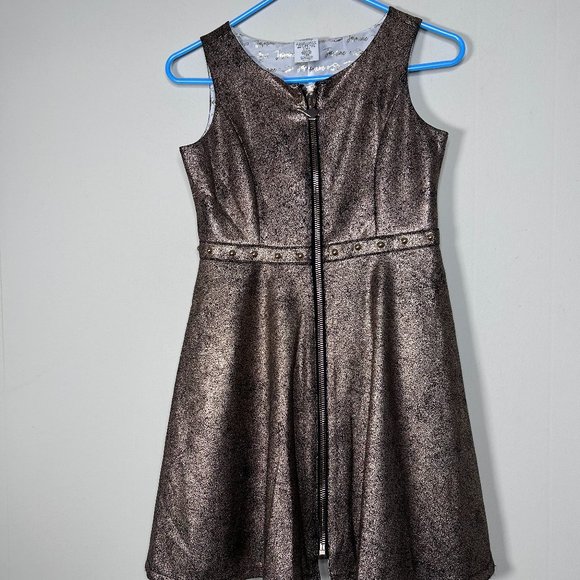 Disney Store Aladdin Princess Jasmine Fit & Flare Dress Girl 11/12 Gold Metallic - Picture 1 of 12